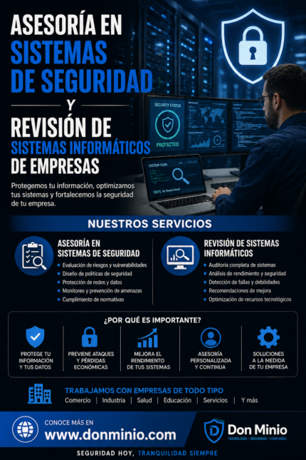 ASESORÍA EN SISTEMAS DE SEGURIDAD Y REVISIÓN DE SISTEMAS INFORMÁTICOS PARA EMPRESAS