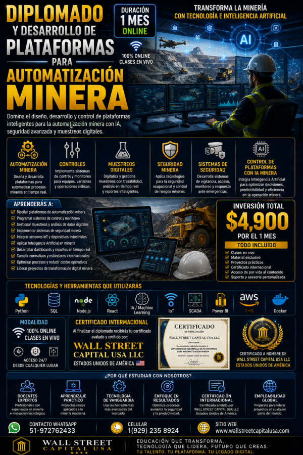 Diplomado en Softwares Mineros Certificacion Wall Street Capital USA
